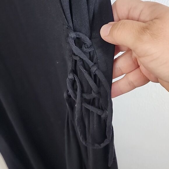 Rag & Bone Black Luca Midi Dress Size Medium - Picture 2 of 7